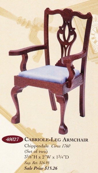 Catalog image of Chippendale Cabriole Leg Arm Chair (2)