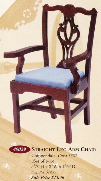Catalog image of Straight Leg Chippendale Arm Chair