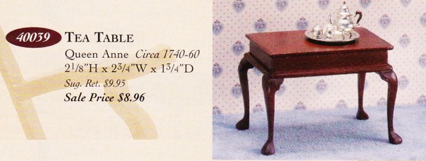 Catalog image of Queen Anne Tea Table