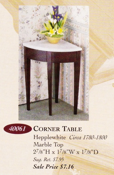 Catalog image of Hepplewhite Corner Table
